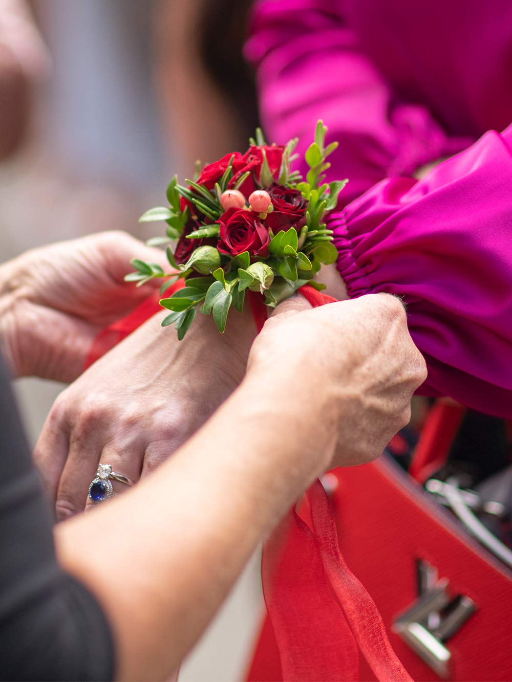 A beautiful floral wrist corsage