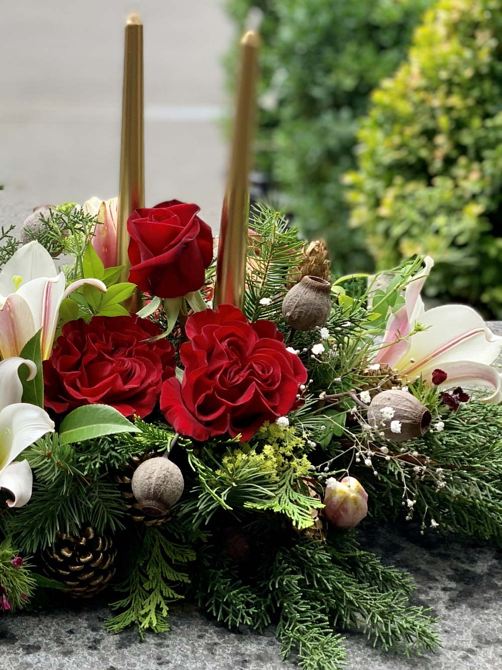 Christmas table centrepieces