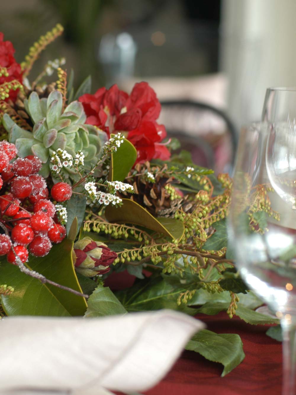 Christmas table centrepieces