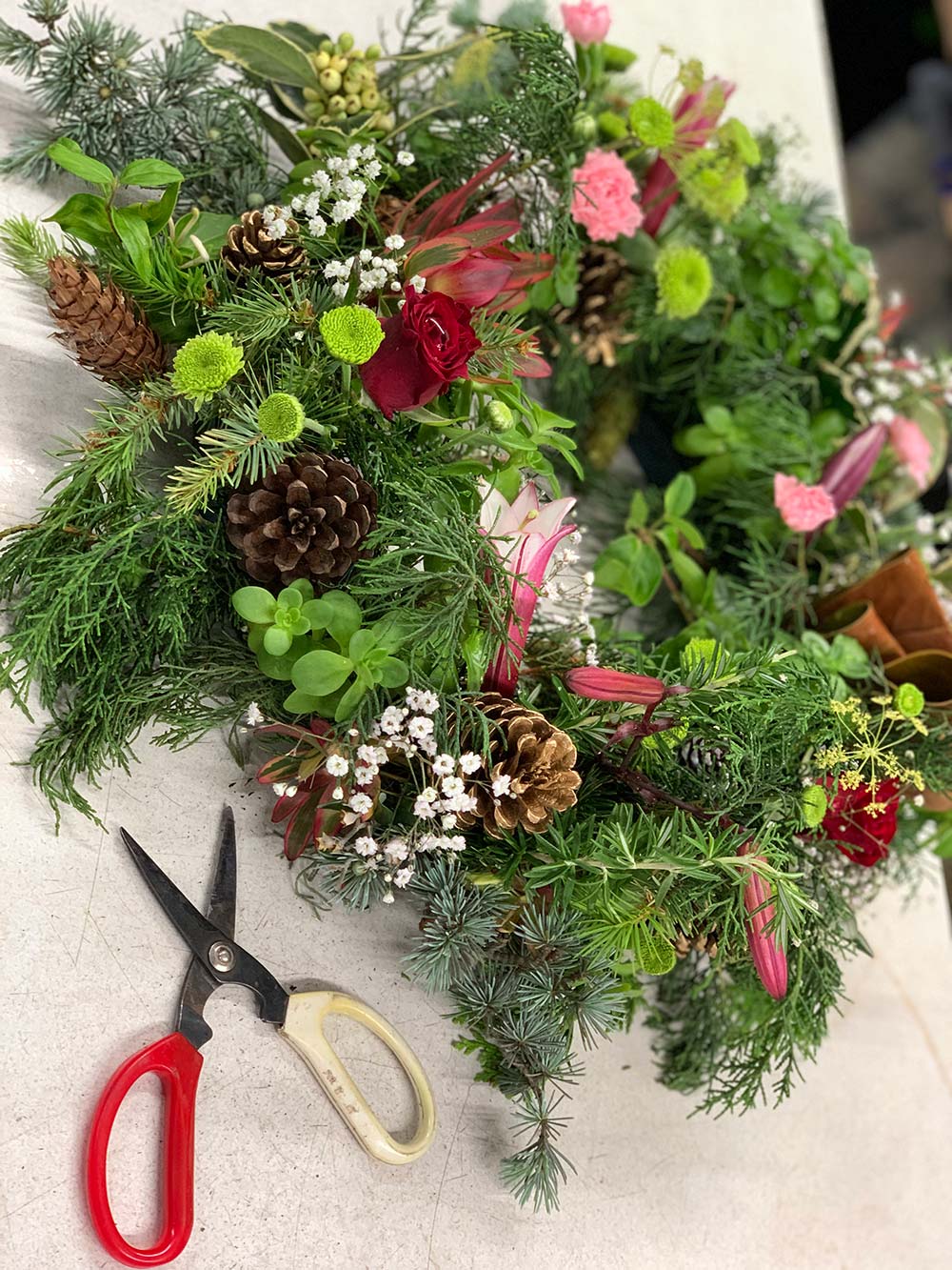 Fresh Christmas wreath by Kim Chan