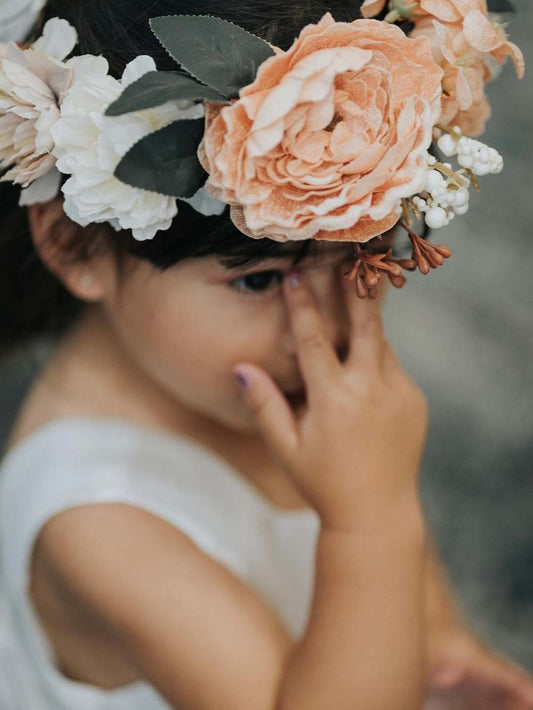 Flower girl half crown - wedding flowers