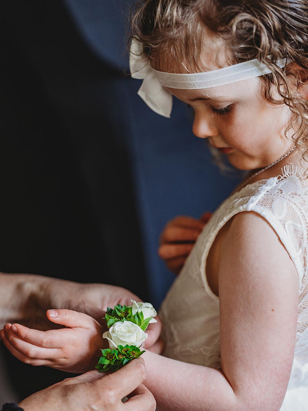 Flower girl wrist corsage